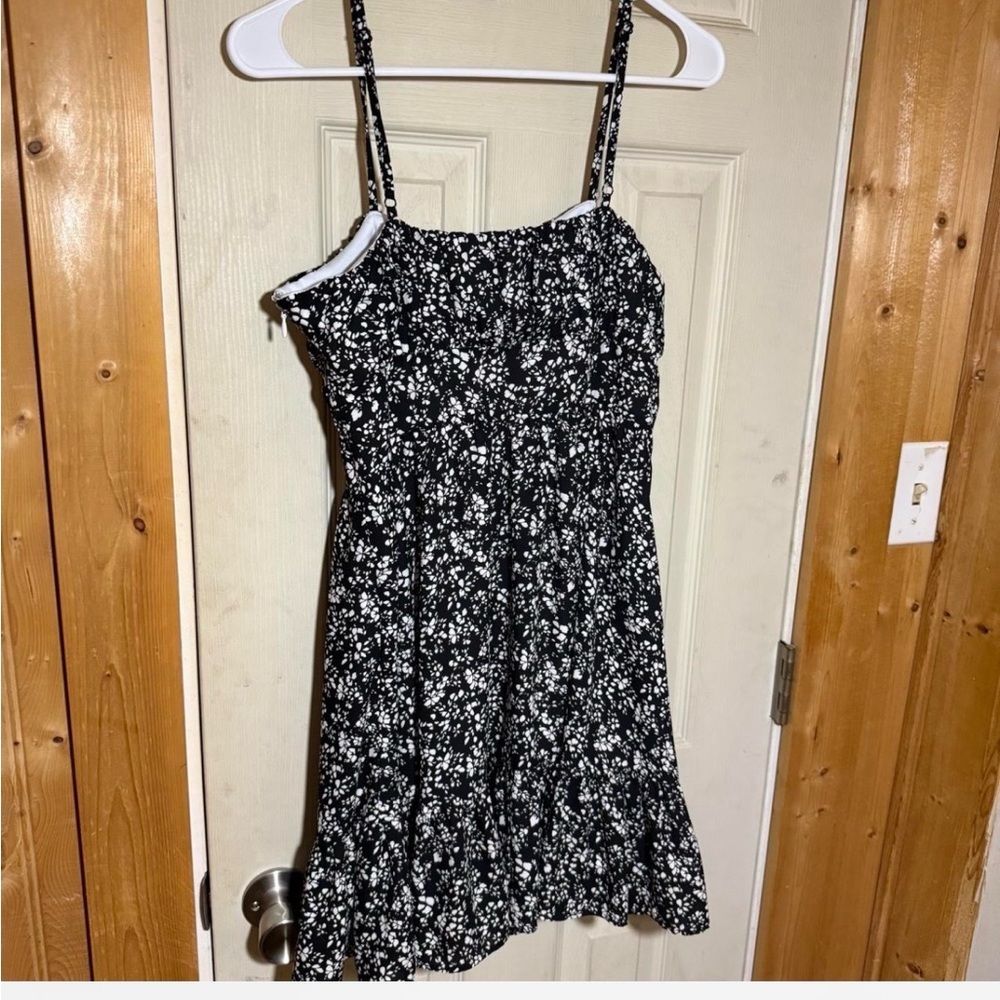 This is a Pamela X NA-KD ditsy floral black and white milkmaid summer dress - Picture 6 of 6